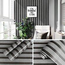 1卷黄色仿木纹自粘壁纸，灰色竖条纹网格，防水防潮，易清洁，可移除贴纸，适用于卧室、客厅、餐厅、宿舍、家居装饰、橱柜、书桌、抽屉、家具翻新，易于安装，可裁剪尺寸，尺寸：17.7英寸 x 393.7英寸/196.8英寸/118.1英寸/39.3英寸