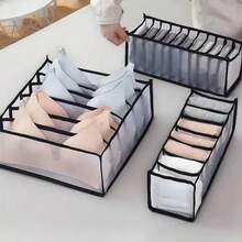 3pcs Foldable Fabric Organizer Boxes, Underwear & Bra Storage Boxes, Made Of Polyester Fiber, Drawer Style With Dividers, Suitable For Storing Underwear, Socks, Accessories. Multi-Functional Wardrobe Storage, Suitable For Home And Travel Use. - Multicolor - View 14