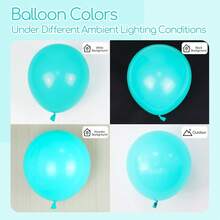 蓝绿色气球套装，124/60/10个装，18英寸、12英寸、10英寸、5英寸蓝绿色乳胶气球拱门花环套装，适用于生日、婚礼、感恩节、性别揭晓派对、订婚、毕业典礼、洗礼、美人鱼主题派对装饰 - 青碧色 - 查看 5