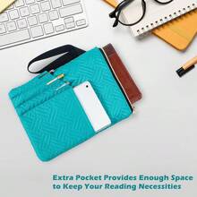 para Libros con Cremallera, Protector de Libros Acolchado de 11X9, Fundas de Libros Acolchadas Lavables para Libros de Bolsillo, Bolsa para Libros con Bolsillos para Regalos de - AcolchadoVerdeazulad - Ver 6