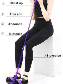 Yoga Pedal Puller Resistance Band With Handles Elastic Pull Rope Multi-Function Tension Rope Band Suitable For Home Exercise Yoga Enthusiasts For Multiple Body Parts Improve Body Flexibility For Abdomen Waist Arm Leg Stretching Slimming Training Yoga Accessories - Multicolor - View 7