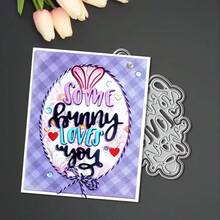 Creative Rabbit Metal Cutting Dies, DIY Scrapbooking Album And Embossing Stencil, Greeting Card Making Tool, Card Paper Cutting Crafts ,Gift Card Making Template Die Cuts. - Silver - View 3