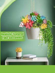 10pcs Artificial Succulent Plants, Suitable For Desktop Decor, Windowsill Greenery, Various Potless Realistic Succulent Plants, Lifelike Plastic Cactus Stems, Home Decor, Summer Home Greenery, Party Decor, Valentine's Day, Mother's Day Gift (Random Color) - Multicolor - View 7