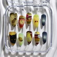 Retro Fairy Tale Hand-Painted Wearing Nail Patch, Three-Dimensional Relief Style Art Nail Patch Finished Product - Yzaso-1186 - Xem 5