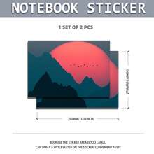 2pcs Printed Pattern DIY Scratch-Resistant Protective Stickers For 15.6-16 Inch Laptops, Compatible With HP, Apple, Asus, Compaq, - Multicolor - View 7