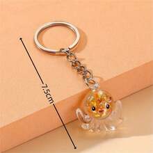 1pc Mini Octopus Keychain, Cute Glowing Animal Resin Keyring, Bag Charm, Car Pendant, Daily Use Gift For Women - Multicolor - View 3