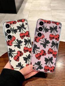 1个骷髅玫瑰蝴蝶结软壳手机壳，兼容华为荣耀、红米、三星Galaxy A04e/12/A13/A14/A34/A50/A52/A53/A54/S21/S22/S23/S24/S25/S25Ultra/S25FE/S26/S26 Plus/S26 Ultra/S26 Edge、6A/7A/8A、12T/13T/15T/15T Pro - 無色 - 查看 3