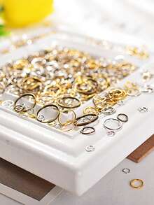 35/40/100/110/140/170/170/520pcs Iron Closed Jump Rings For DIY Jewelry Making, Beading Craft Supplies
