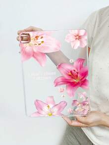 透明粉色花卉图案 iPad 保护壳 - 时尚保护壳，印有励志名言，优雅实用，兼容 iPad Pro 11 英寸、iPad Air 2、iPad Air 第五代（2022 年款）、iPad Air 11 英寸 (M2)-2024、iPad Air 11 英寸 (M3) 2025，自用或送礼皆宜，是新年或生日的理想之选。 - 無色 - 查看 54