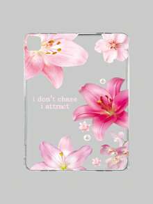 透明粉色花卉图案 iPad 保护壳 - 时尚保护壳，印有励志名言，优雅实用，兼容 iPad Pro 11 英寸、iPad Air 2、iPad Air 第五代（2022 年款）、iPad Air 11 英寸 (M2)-2024、iPad Air 11 英寸 (M3) 2025，自用或送礼皆宜，是新年或生日的理想之选。 - 無色 - 查看 38