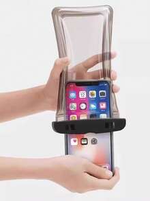 1个带双层气垫的防水手机袋，包含加厚气垫套，支持触屏操作，可用作手机保护套、便携式手机袋、颈挂式手机袋、防水潜水袋和自封袋，适用于游泳、潜水摄影、漂流、户外活动、旅行和运动。 - 彩色 - 查看 11