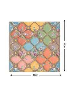 1/10 szt. samoprzylepna naklejka ścienna 3D w stylu boho, brązowe sześciokątne panele ścienne, geometryczne płytki samoprzylepne, gruba konstrukcja, wodoodporna, odporna na ciepło, do łazienki, kuchni, salonu, wystroju sypialni - Brązowy - Zobacz 10