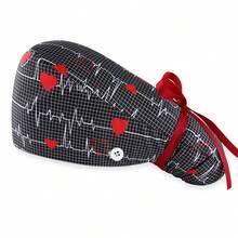1pc Long Hair Nurse Cap, Women's Surgical Cap, Printed Work Hat With Sweatband, Elastic Bowknot Design, Suitable For Nurses, Beauty Salons, Dentists, Veterinarians, Casual Polyester Bowknot Work Cap, Nursing Accessories, Women Surgical Cap, Long Hair Cap, Suitable For School, Office, Home, All Seasons - Multicolor - View 11