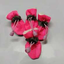 4pcs/Set Waterproof Anti-Slip Pet Dog Shoes, Chihuahua Rain Boots For Small Dogs & Puppies - Hot Pink - View 24