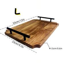 1个相思木托盘 - 金属把手早餐托盘(黑色,金色把手),托盘,盘子,木制托盘,厨房托盘,食品托盘,上菜托盘,金色托盘,开胃菜托盘,蔬菜盘,适用于咖啡、小吃、菜肴,餐桌装饰,餐饮托盘,婚礼装饰,浴室装饰,家居装饰,房间装饰,客厅装饰,生日装饰 - 芥末黃 - 查看 14