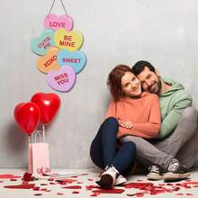 Heart-Shaped Wooden Wreath Doorplate, New Arrival Hot Selling Home Decor, Holiday Gift - Multicolor - View 3
