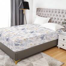 YIYEA Floral Fitted Sheet Only, Premium Double Brushed Microfiber Deep Pocket Fitted Sheet Twin Size, Ultra Soft Fitted Bottom Sheet, Shrinkage, Fade Resistant, Twin - 22# Snowflake - View 7