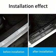 4pcs/Set Carbon Fiber Heart-Shaped Door Sill Protectors - Anti-Scratch, Anti-Collision, Easy Installation, Non-Slip Grip, Elastic Fit, Protect Car Door Edges, Suitable For All Vehicles, Durable Black Car Door Sill Covers, Fashionable Auto Accessories - One-size - View 5