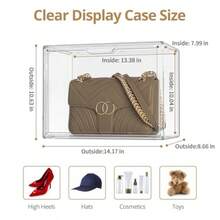 Clear Plastic Storage Bins - Acrylic Display Case With Magnetic Door Purse Organizer For Closet: Stackable Display Box For Collectibles Book Cosmetic Figures Showcase 5 Pack - Clear - 查看 2
