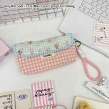 卡通拼布印花大容量便携化妆包，学生文具收纳袋 - 彩色 - 查看 14