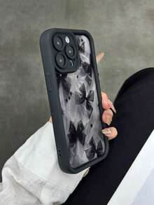 (No Lanyard )Butterfly Painted Concave Pink Shockproof Phone Case For IPhone 17/17 Pro/17 Pro Max, 16/15/14/13/12/11 Series, XS/XR/XS Max - Women's Fashion Thick Soft Protective Cover | Fast Shipping - 多色 5 - 查看 7