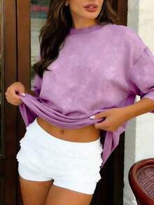 女士字母印花运动T恤 - 时尚休闲运动服，适合健身爱好者 - 舒适、轻盈、透气，是跑步和健身房锻炼的理想之选，粉色夏季款 - 粉色 - 查看 2