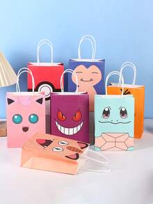 Reusable Pokemon-Themed Gift Bag With Handles, Suitable For Birthday, Christmas Gifts, Pikachu And Friends Design Series - Multicolor - View 1