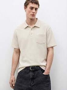 1pc Teen Boys Loose Fit Polo Shirt, Outdoor Sports, Casual, Turndown Collar Design, Short Sleeve, School, Spring/Summer/Autumn - Apricot - View 11