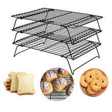1/2/3Pcs Cooling Rack For Baking – Carbon Steel Wire Cookie Cooling Racks, Multi-Level Stackable Cookie Rack For Cakes, Pastries & Fruit – Collapsible & Dishwasher (Black) - Multicolor - View 11