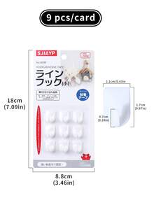 9pcs/Set Japanese Style Adhesive Hooks, Bathroom Mini Hooks, Damage-Free Strong Sticky Hooks, For Hanging Keys, Small Items, Etc. - Multicolor - View 6