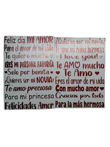 12 Vinyl Ribbon Stickers - Love And Friendship - Assorted Phrases - Party Decorations - Bouquets For Ribbons - Love - I Love You - Party - Bouquets - Friendship - 紅色 - 查看 1