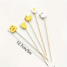 Cute Duck & Egg Cartoon Bamboo Skewers, Colorful Fruit Picks, Suitable For Parties, Weddings, Birthdays, Easter And More - Multicolor - View 6