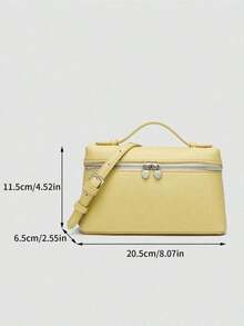 Dedoo 1pc Solid Color Suede Square Crossbody Bag, Women's Small Wallet, Suitable Daily Fashion Matching, New Autumn Style, Fashionable Women Handbag - Yellow 2 - View 8