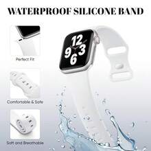 Soft Silicone Sport Band Compatible For Watch Bands Women Men, Waterproof  Strap Fits 38mm 40mm 41mm 42mm 44mm 45mm 46mm 49mm Watch Ultra 3/2/1 And Series 11/10/9/8/7/6/5/4/3/SE,38mm/40mm/41mm/42mm(Series11/10),White - 白色的 - 查看 3