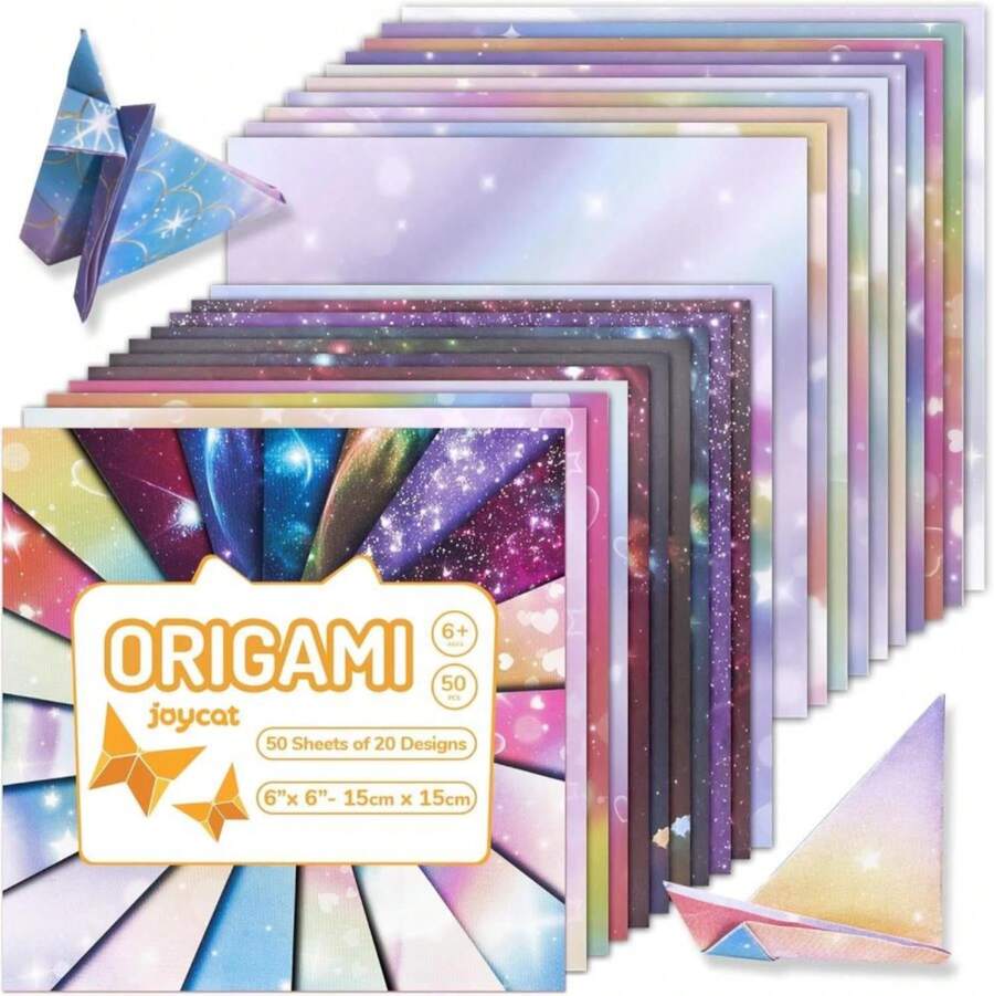 Dreamy Fantasy Origami Paper - 50 Sheets 6x6 Inches - Double-Sided Ethereal Patterns For Magic, Mythical &Amp; Celestial Crafts - For Adults, Kids &Amp; Artists, Ideal For Scrapbooking - Màu E - Xem 1