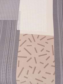 1pc Geometric Pattern Sofa Cover With Skirt Elasticity, Fully Wrapped Polyester Fiber Sofa Cover, Knitted Milk Silk, Suitable For All Seasons - Mauve Purple - View 10