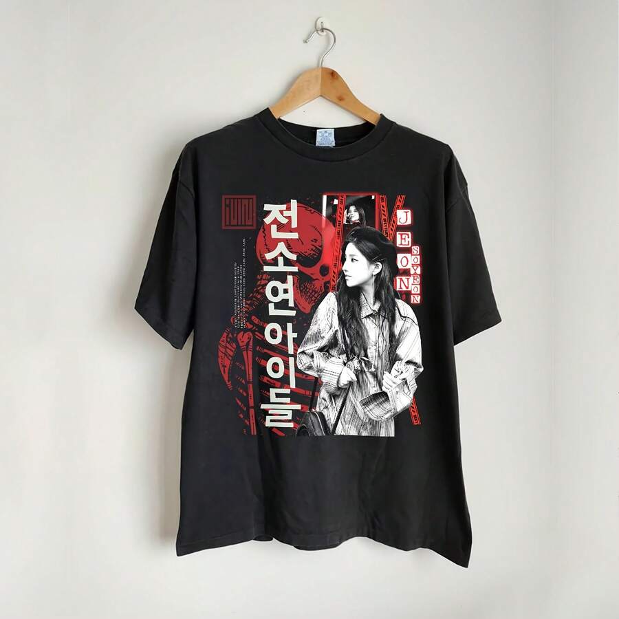 Gift Gidle Jeon Soyeon Shirt Vintage Pop Music Retro Graphic Tee Streetwear Gifts Unisex T-Shirt - Negro - Ver 1
