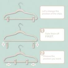 20pcs/10pcs Set Velvet Clothes Hangers, Ivory Velvet Pants Clips, Sturdy And Durable, Perfectly Fit Thin Felt Hangers - Multicolor - View 6