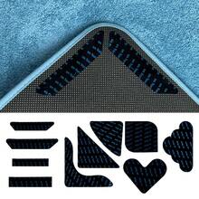 4Pcs Carpet Anti-Slip Sticker Strong Double-Sided Adhesive Anti-Roll Edge Sofa Cushion Holder Carpet Clip Suitable For Carpets Sofas Coffee Tables Table Mats Chair Covers Furniture Supplies Back To School Gifts Birthday Graduation - màu đen - Xem 2