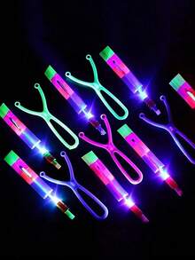 5-Piece Set Of Slingshot UFO Toys With LED Lights, Interactive Family Games, Outdoor Glowing Flying Fun Toys, Suitable Gifts For Family And Friends, Birthday Gifts, Friend Gifts, Flying Gifts, Glowing Toys - Multicolor - View 12