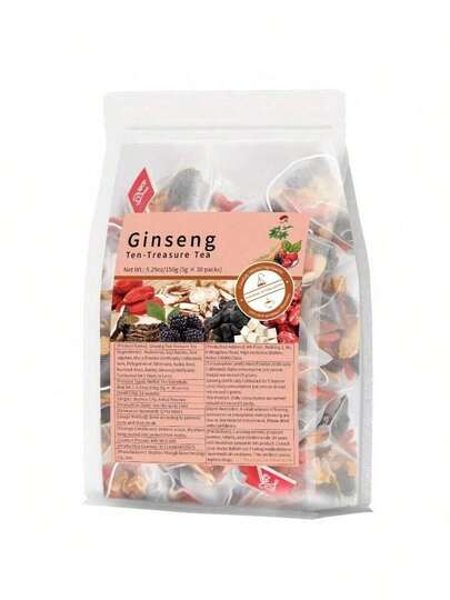 30 Bags Of Ginseng Wubao Shenqing Detoxification Tea - Containing Astragalus, Licorice And Safflower Club, Traditional Medicine Formula Men And Women, 365 Days Shelf Life