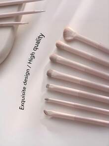 7/10/13件套专业化妆刷套装，包含腮红刷、轮廓刷、粉底刷、鼻刷、眼影刷、眉刷、唇刷、细节刷，刷毛柔软，另有高光刷、遮瑕刷、散粉刷等，便携式化妆刷套装，附赠收纳袋 - 彩色 - 查看 6