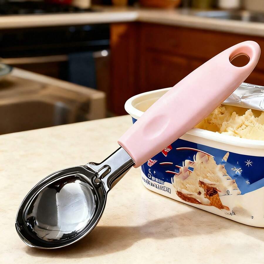 1pc Stainless Steel Ice Cream Scoop, Household Scooper For Ice Cream, Frozen Yogurt, Jelly, Sandwiches, Kitchen Tool