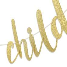 1 Set Paper "Bless This Child" Gold Banner - For Boy/Girl Baptism, First Communion, Party Hat, Party Banner, Pull Flag - Multicolor - View 8