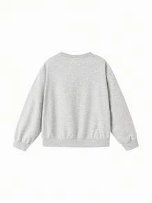 Balabala Tween Girl Long Sleeve Sweatshirt, Base Layer Spring 2026 - Light Gray - View 2