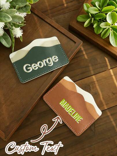 Customized Wallet, Customized Thin PU Leather Credit Card Holder With Personalized Letter, PU Leather Wallet, Card Holder, Minimalist, Gift For Men, Ideal Gift For Women, Family, Friends, Girlfriend, Anniversary, Birthday, Holiday, Valentine's Day, Mother's Day