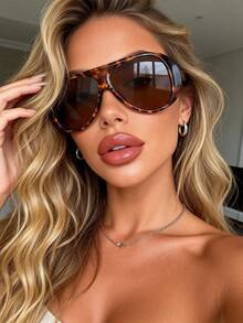 4pcs Oversized Aviator Frame Fashion Fashion Glasses, Women's Fashion Accessory, Outfit Matching, Outdoor, Street Party, Driving, Travel, Holiday, Gift For Friends And Family - 五顏六色 - 查看 6