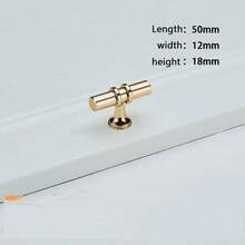 1个现代黑金橱柜把手，实心抽屉旋钮，锌合金底座和铝合金轴，时尚家具五金件 - 金色 - 查看 14