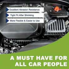 1Pc Heat Shrink Braided Tubing,Heat Shrink Tubing Wear-Resistant Protection Flexible Wire Harness Cable Sheath