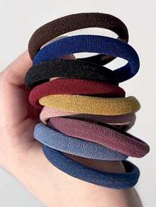 100 piezas/Set Scrunchies de moda simple y linda para mujeres, colores apagados, tela elástica suave, lazos de cabello grandes, adecuados para uso diario casual, deportes, accesorios para el cabello, regalo recomendado, sujetadores de cola de caballo, Scrunchies, bandas elásticas para el cabello, accesorios para la cabeza, bandas de goma para el cabello, cuerdas para el cabello - Multicolor - Ver 4